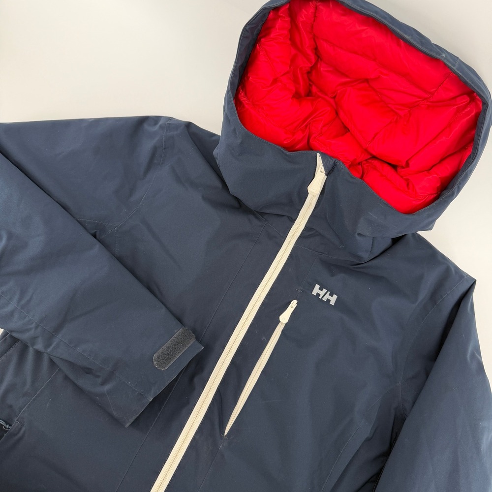 Helly Hansen Alphelia Ski Jacket Womens Medium Navy Blue Helly Tech Hooded Coat